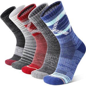 5 Pairs Unisex Merino Wool Hiking Socks Thermal Winter Warm Boot Socks